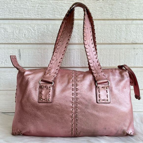 MICHAEL KORS Metallic Pink Western Gma Bedford Mercer Fulton Tote Handbag - Picture 10 of 10